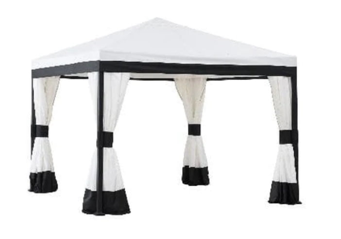 Sunjoy White+Black Replacement Canopy For Villeneuve Gazebo (10X10 Ft) A101011300/A101011310 Sold At SunNest