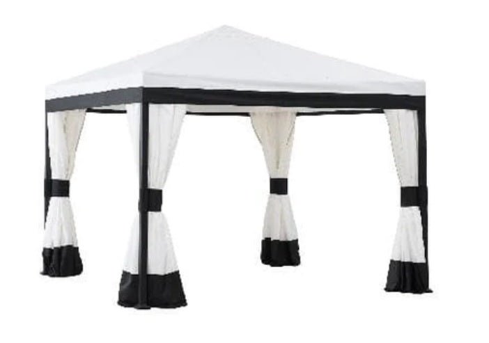 White+Black Replacement Canopy For White Gazebo (10X10 Ft) Sold At SunNest