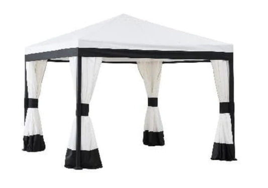 White+Black Replacement Canopy For White Gazebo (10X10 Ft) Sold At SunNest