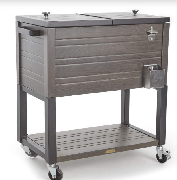 Wood Look 60-Quart Outdoor Rolling Cooler
