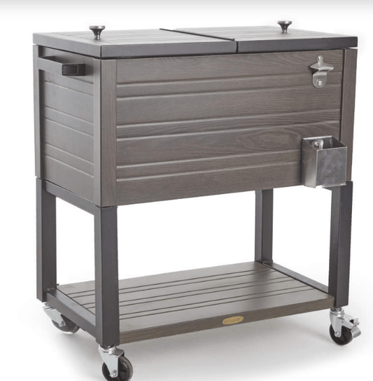 Wood Look 60-Quart Outdoor Rolling Cooler