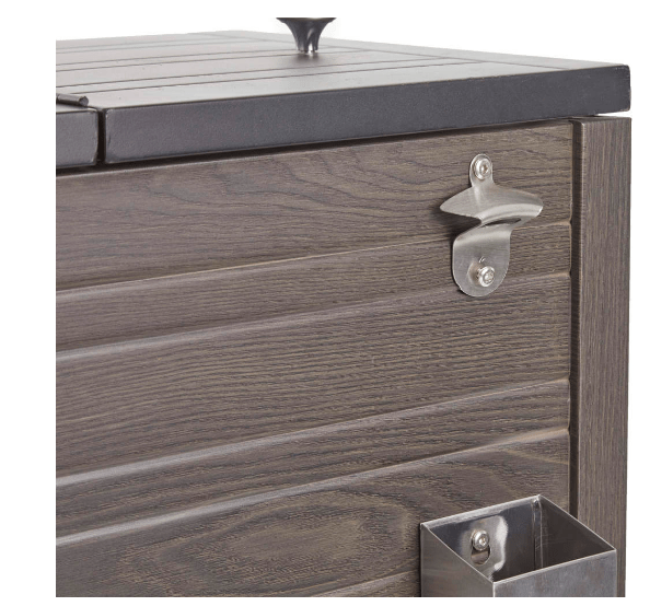 Wood Look 60-Quart Outdoor Rolling Cooler